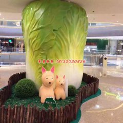 玻璃鋼白菜雕塑，商場(chǎng)玻璃鋼雕塑