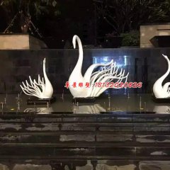 不銹鋼天鵝，抽象天鵝不銹鋼雕塑