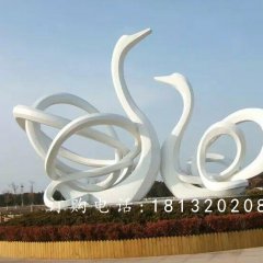 不銹鋼天鵝雕塑，抽象天鵝雕塑