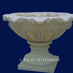 大理石花盆，石頭花盆雕塑