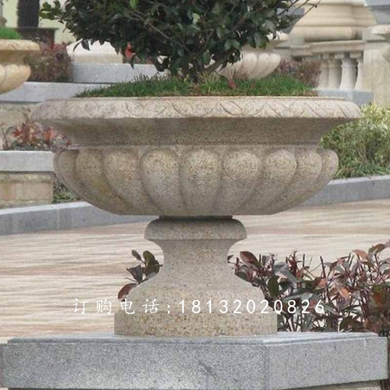 石頭花盆，石雕花盆，大理石花盆 (2)