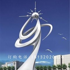 不銹鋼升騰雕塑，不銹鋼企業(yè)抽象雕塑