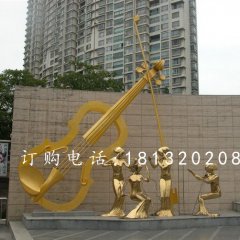 廣場音樂人物雕塑，黃銅人物雕塑