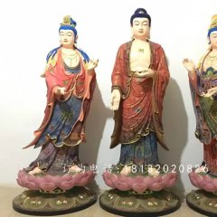 玻璃鋼東方三圣，彩繪玻璃鋼雕塑