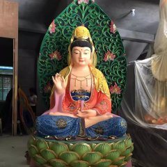 彩繪觀音菩薩雕塑，玻璃鋼觀音雕塑