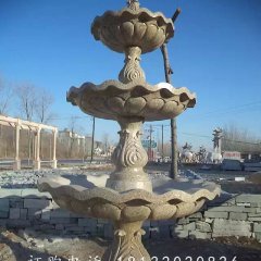 跌水盆噴泉雕塑，三層跌水盆石雕