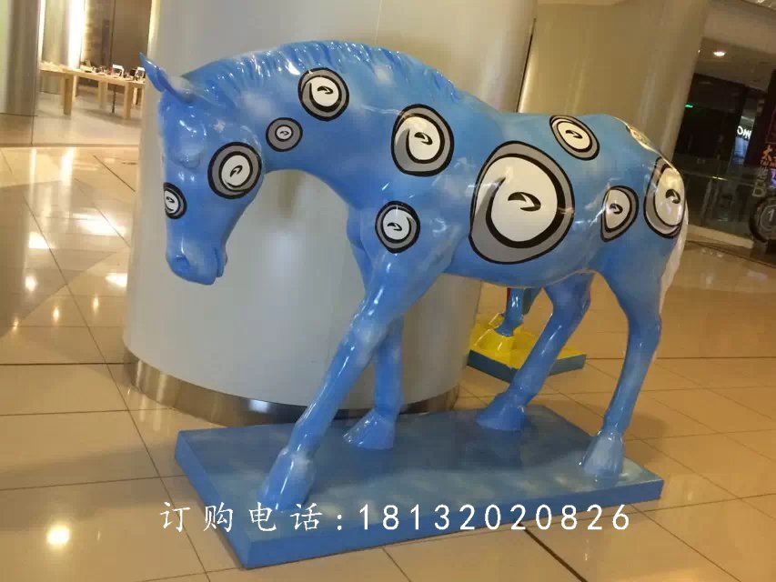 玻璃鋼馬，商場景觀雕塑 (3)