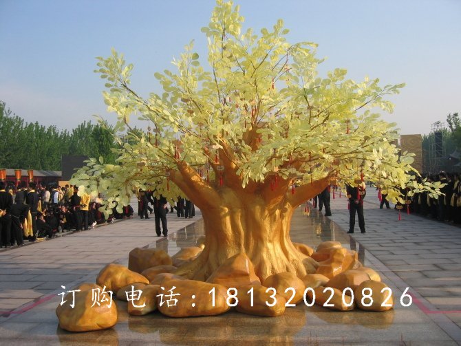 玻璃鋼樹木雕塑，仿真樹木雕塑