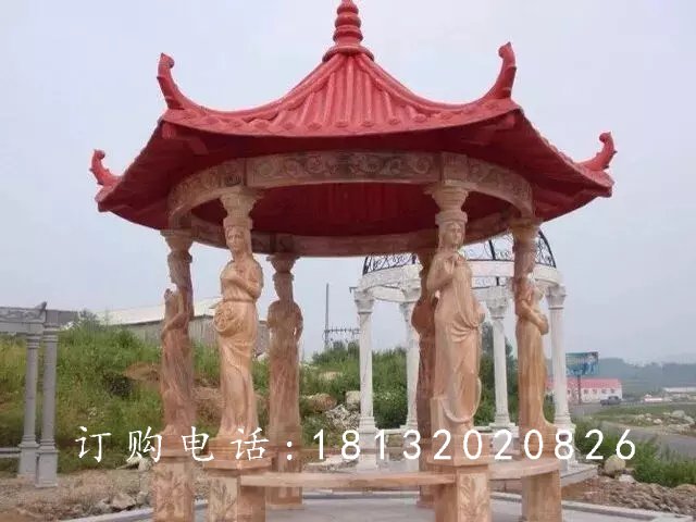 石雕涼亭，公園景觀雕塑 (7)