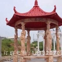 石雕涼亭，公園景觀雕塑
