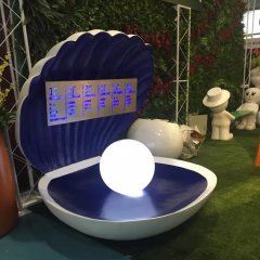 玻璃鋼珍珠貝殼雕塑，景觀玻璃鋼雕塑