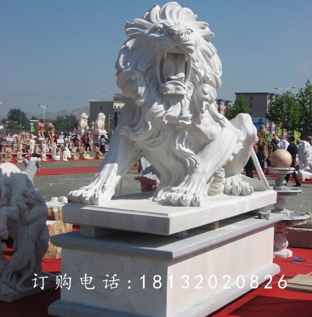 石雕獅子，石雕動(dòng)物雕塑 (2)
