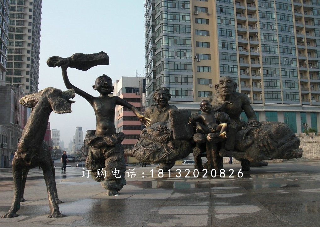 廣場歡樂雕塑，歡快銅雕，廣場雕塑