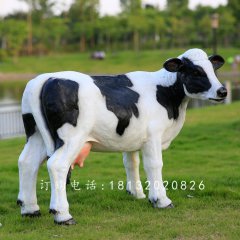 玻璃鋼奶牛，玻璃鋼仿真奶牛雕塑