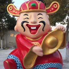 玻璃鋼卡通財神，卡通玻璃鋼雕塑