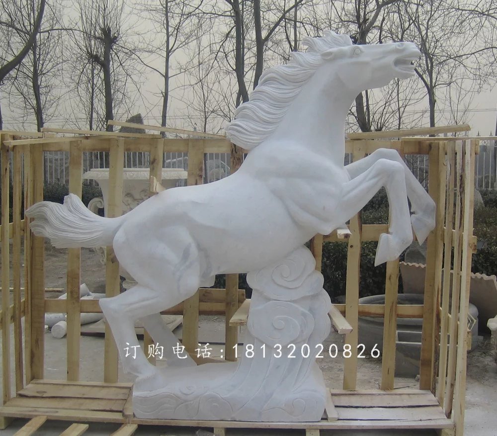 漢白玉石雕馬，廣場石馬雕塑