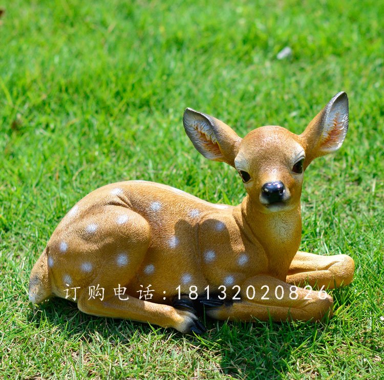 玻璃鋼小鹿，玻璃鋼仿真動物雕塑