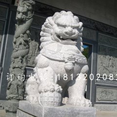 漢白玉石獅子雕塑，石獅子雕塑