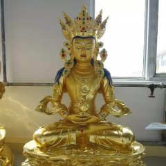 彩繪銅藏佛雕塑，鎏金密宗佛雕塑
