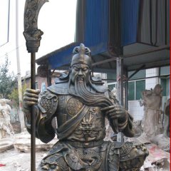 持刀關(guān)公銅雕，坐著的關(guān)公銅雕