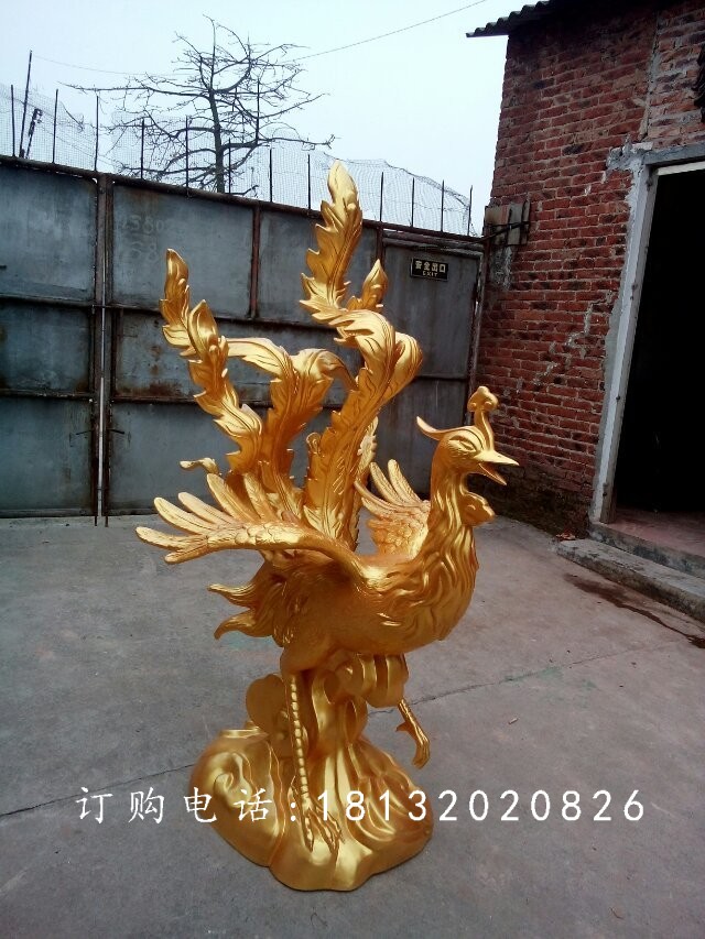 鳳凰銅雕，古代神獸銅雕 (2)