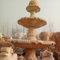 風(fēng)水球噴泉，晚霞紅噴泉石雕