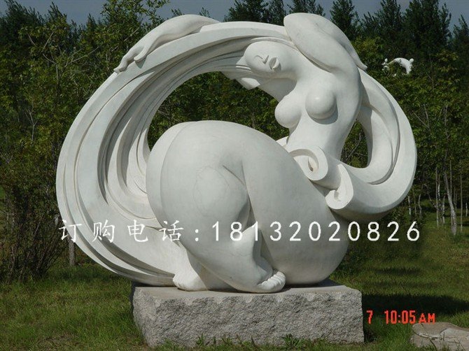抽象女人石雕，公園抽象雕塑