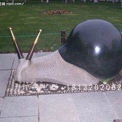 公園動物石雕，大理石蝸牛