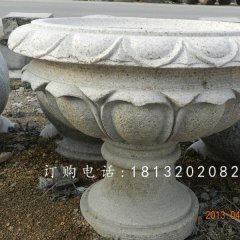 大理石花盆雕塑，公園花盆石雕