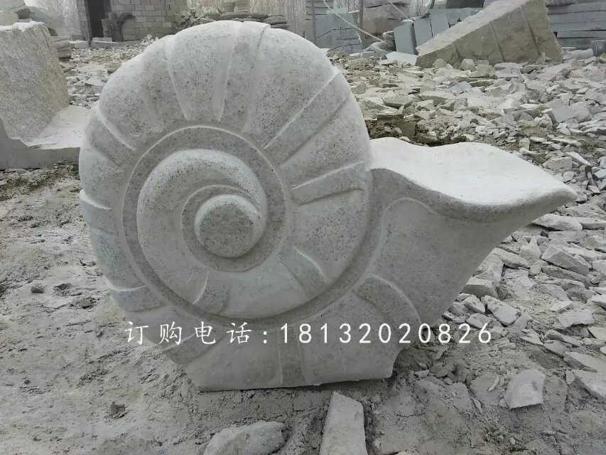 大理石蝸牛動(dòng)物雕塑，蝸牛石雕 (1)