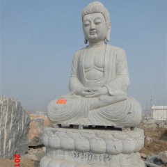大理石如來佛雕塑，坐式佛像石雕
