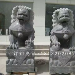 青石獅子雕塑，石雕北京獅
