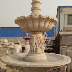 雙層噴泉石雕，歐式噴水盆雕塑