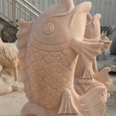 石雕魚，噴泉魚，公園石雕魚