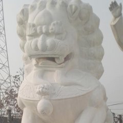 漢白玉獅子雕塑，漢白玉北京獅子