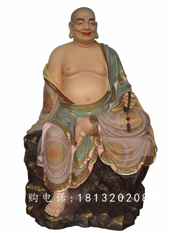 坐式佛像雕塑，玻璃鋼十八羅漢 (2)