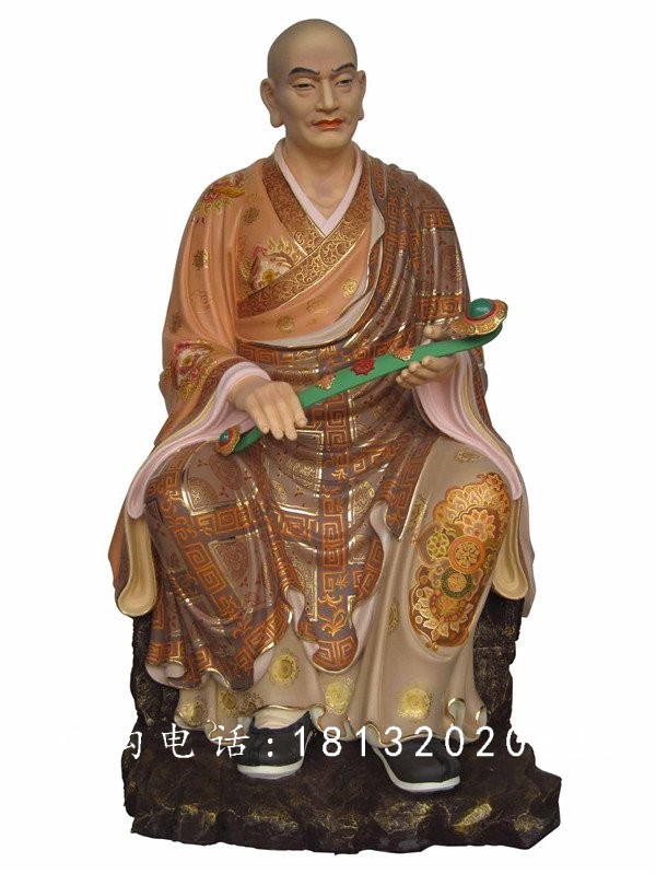 坐式佛像雕塑，玻璃鋼十八羅漢 (6)