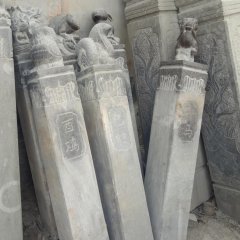 青石拴馬柱雕塑，仿古拴馬柱