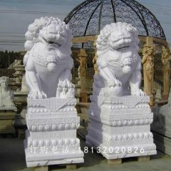 漢白玉獅子石雕，門口獅子雕塑