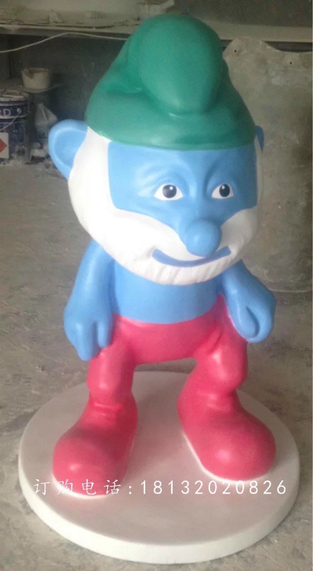藍(lán)精靈雕塑，卡通玻璃鋼雕塑 (3)