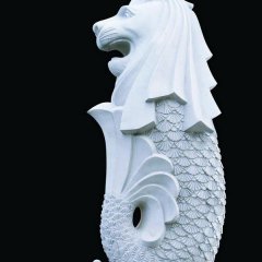魚尾獅石雕，公園景觀石雕