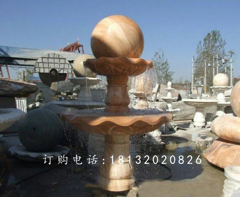 晚霞紅風(fēng)水球石雕，公園景觀石雕