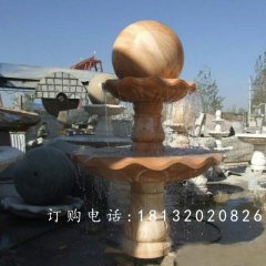 晚霞紅風(fēng)水球石雕，公園景觀石雕