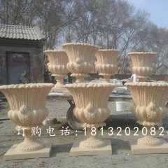 玻璃鋼仿砂巖花盆，玻璃鋼花盆雕塑
