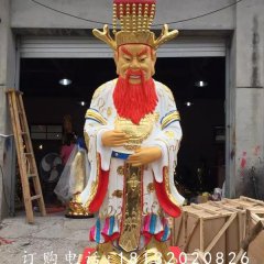 玻璃鋼龍王雕塑，貼金彩繪雕塑