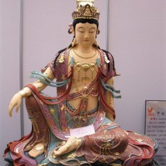玻璃鋼觀音雕塑，坐式觀音菩薩雕塑