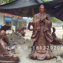 玻璃鋼孔子雕塑，玻璃鋼仿銅孔子雕塑