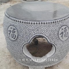 仿古石桌石凳，鼓式桌凳石雕