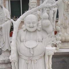 彌勒佛石雕，漢白玉笑面佛石雕