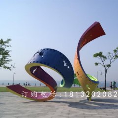 不銹鋼五彩膠卷雕塑，不銹鋼景觀雕塑